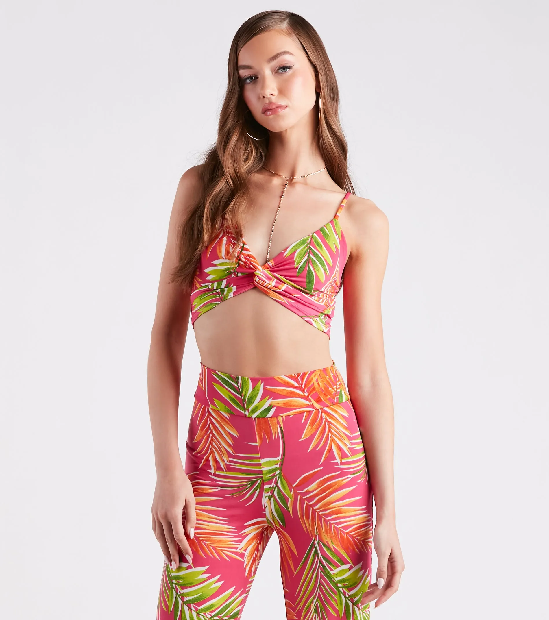 Tropical Destination Twist Crop Top sold by Windsor