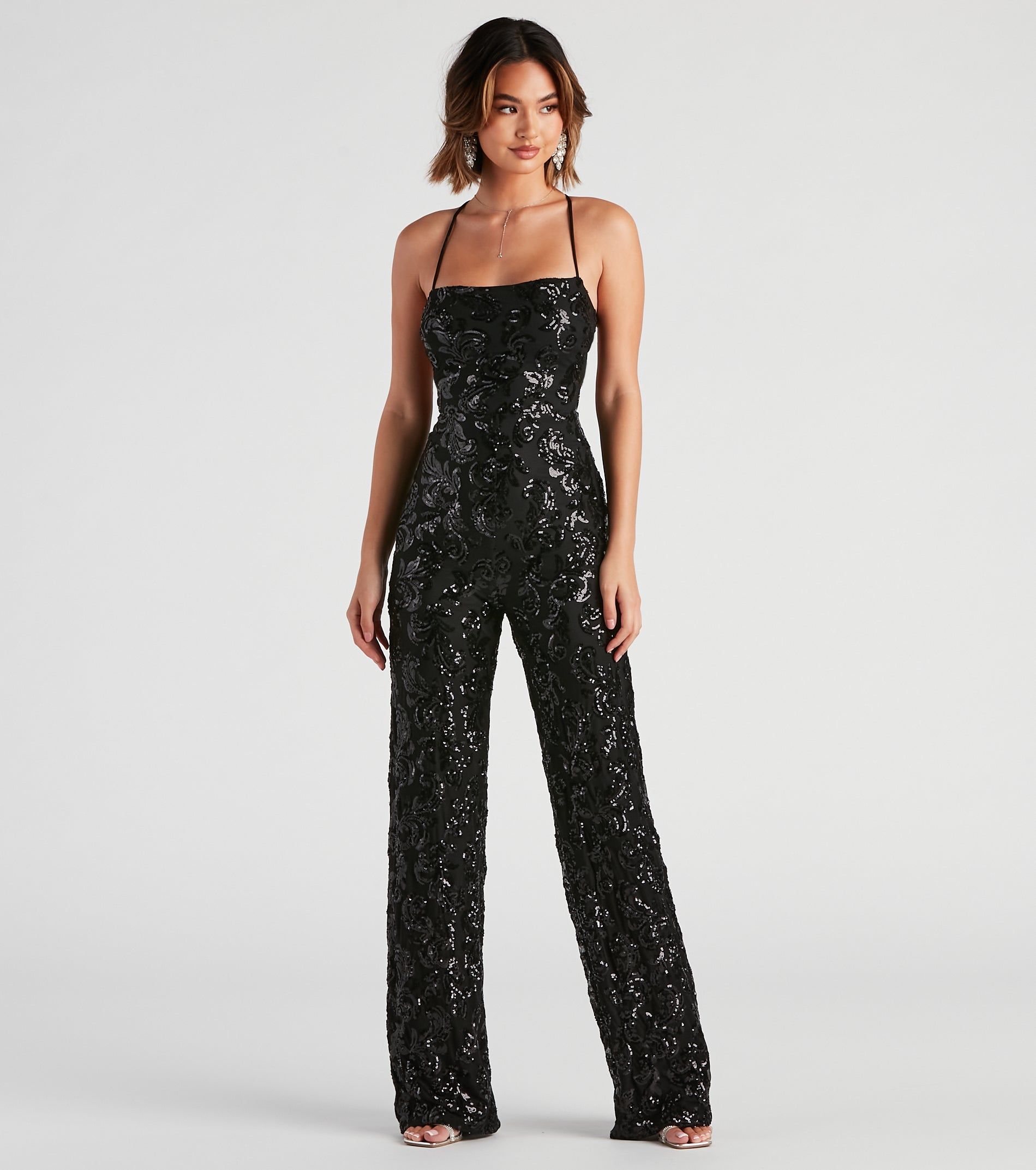 Radiate In Sequins Lace-Up Jumpsuit sold by Windsor product image thumbnail 5