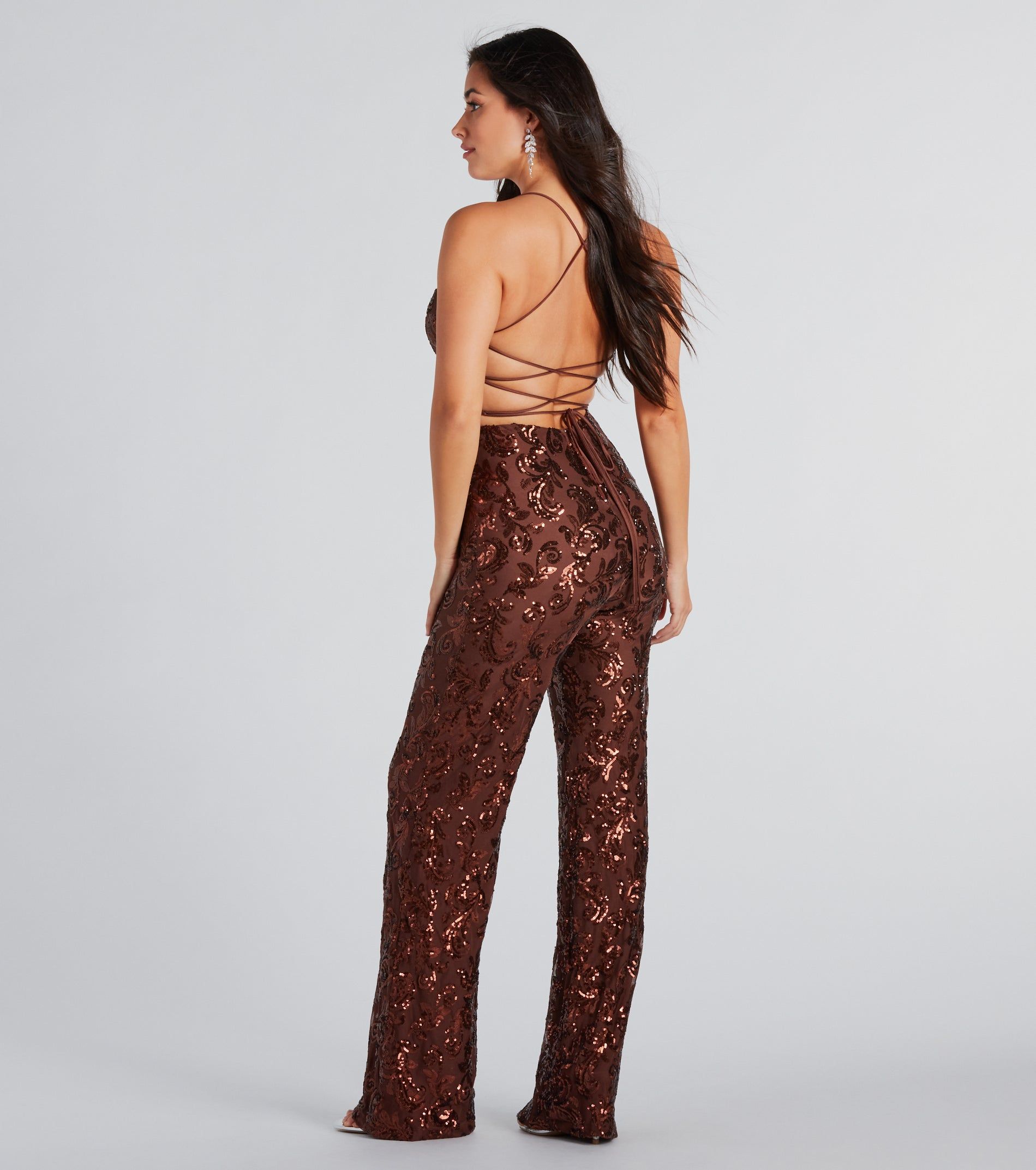Radiate In Sequins Lace-Up Jumpsuit sold by Windsor product image thumbnail 2