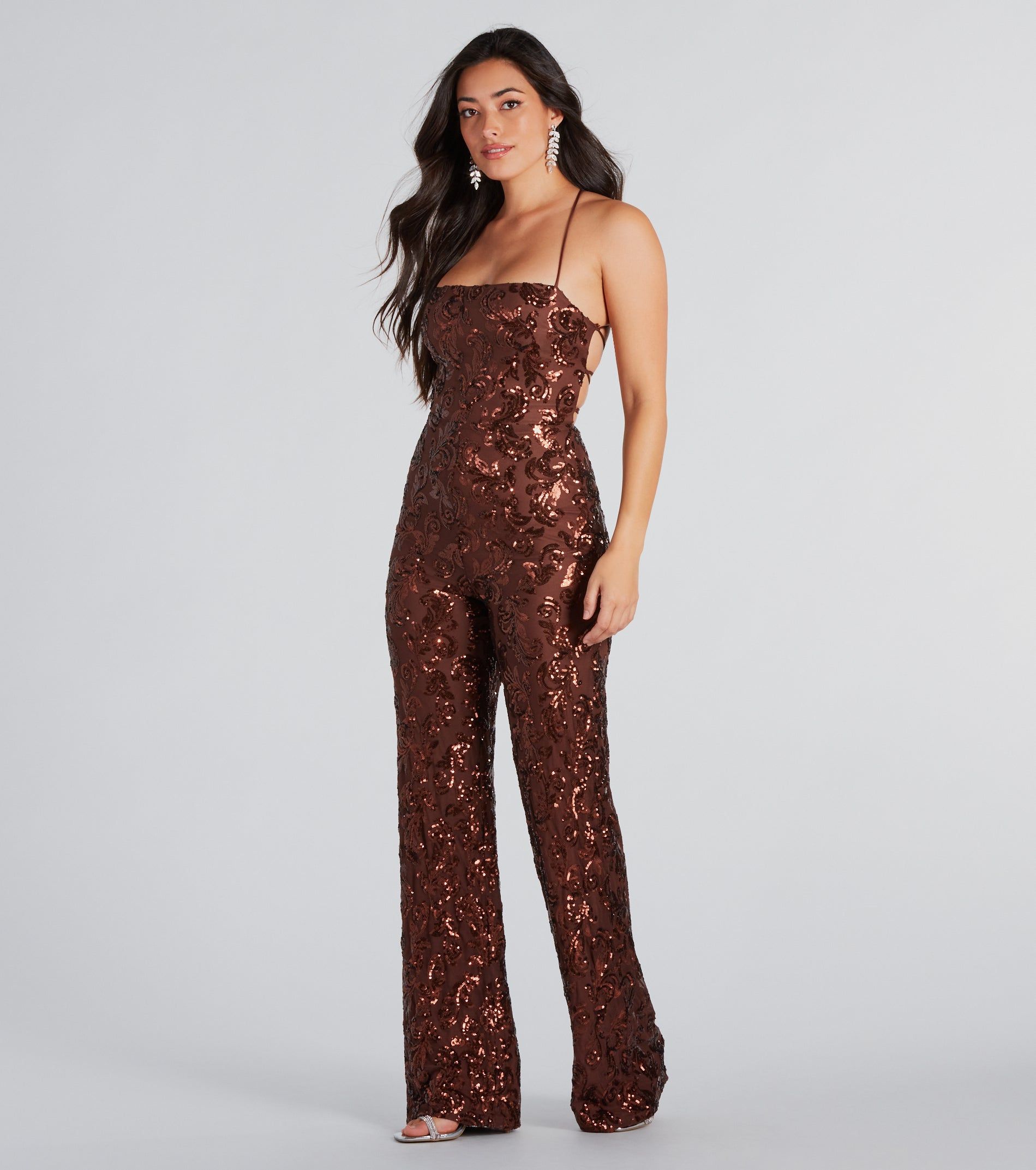 Radiate In Sequins Lace-Up Jumpsuit sold by Windsor product image thumbnail 3