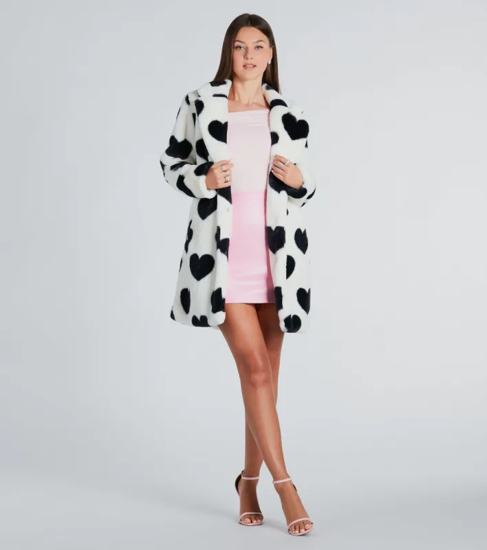Lovestruck Faux Fur Heart Coat sold by Windsor
