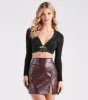CLEARANCE - A Girl's Best Friend Belt Trim Crop Top sold by Windsor