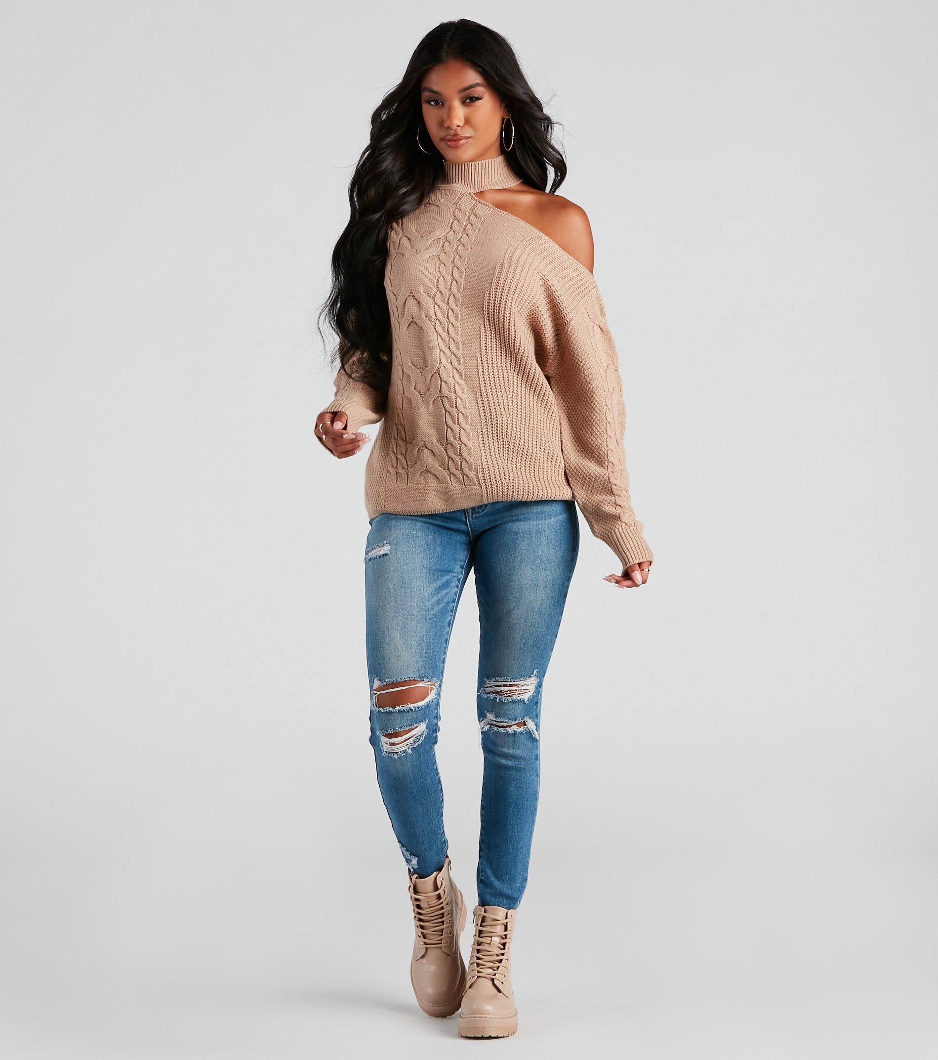 Warm Embrace Cable Knit Sweater sold by Windsor product image thumbnail 3