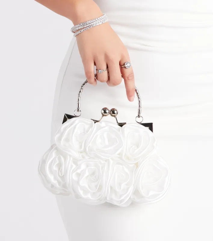 Chic Romance Satin Rose Handbag sold by Windsor