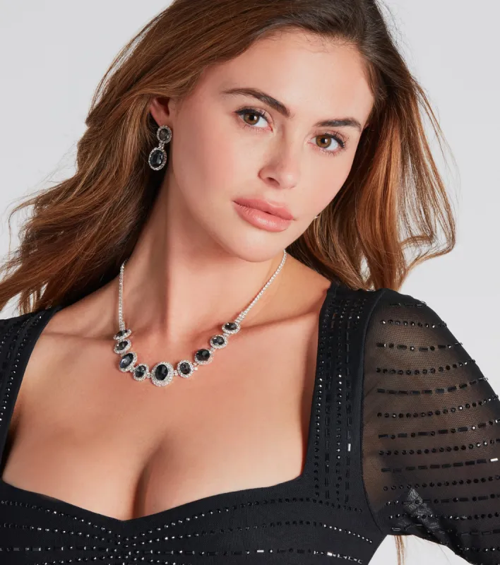 Glam Affair Gemstone Necklace And Earrings Set sold by Windsor
