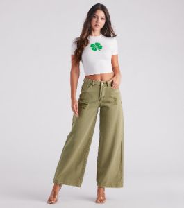 Good Angle Mid Rise Wide-Leg Denim Jeans sold by Windsor
