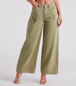 Good Angle Mid Rise Wide-Leg Denim Jeans sold by Windsor