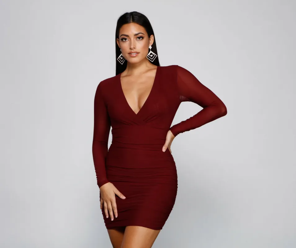 CLEARANCE - Date Night Ready Ruched Mini Dress sold by Windsor