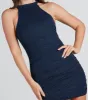 True Glam Queen Glitter Mini Dress With Sash sold by Windsor