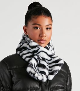 On Safari Faux Fur Zebra Scarf sold by Windsor