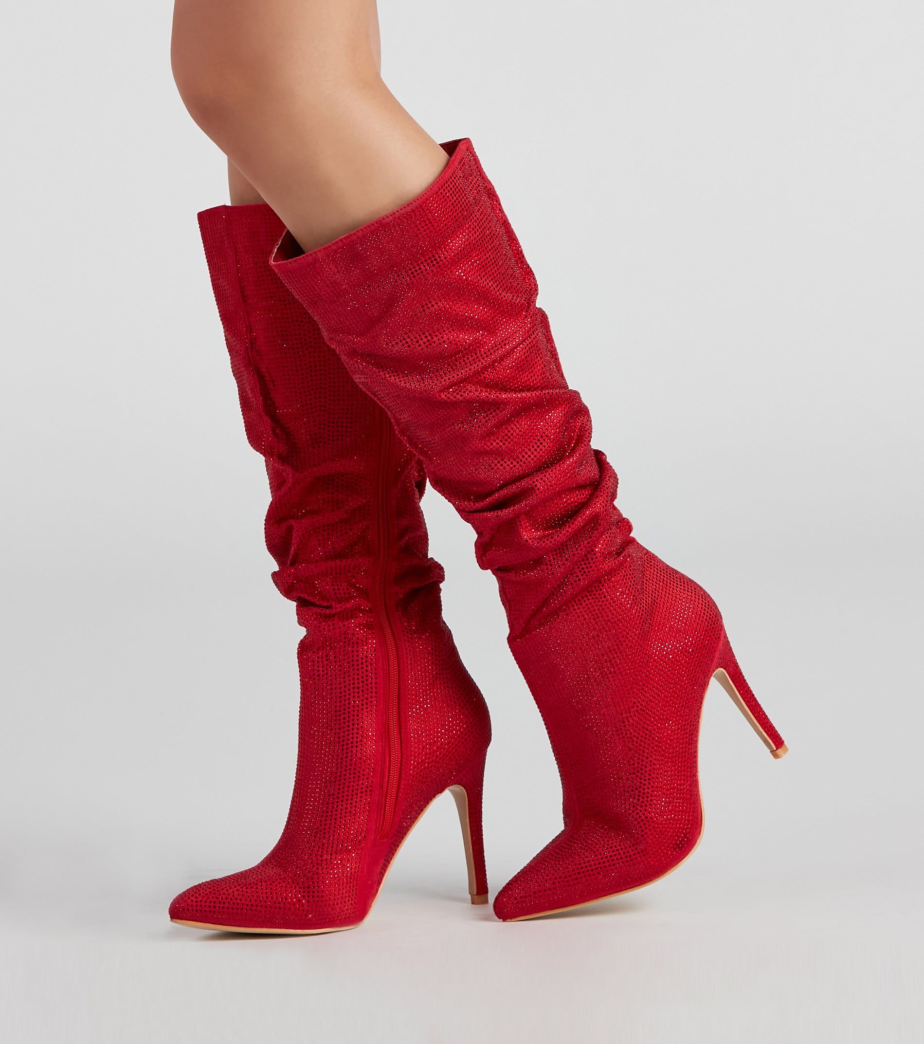 Shine Slouch Stiletto Boots sold by Windsor