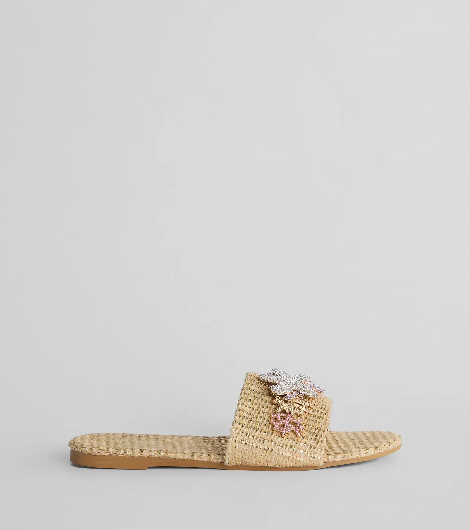 Wish On A Rhinestone Starfish Straw Flat Sandals sold by Windsor product image thumbnail 2