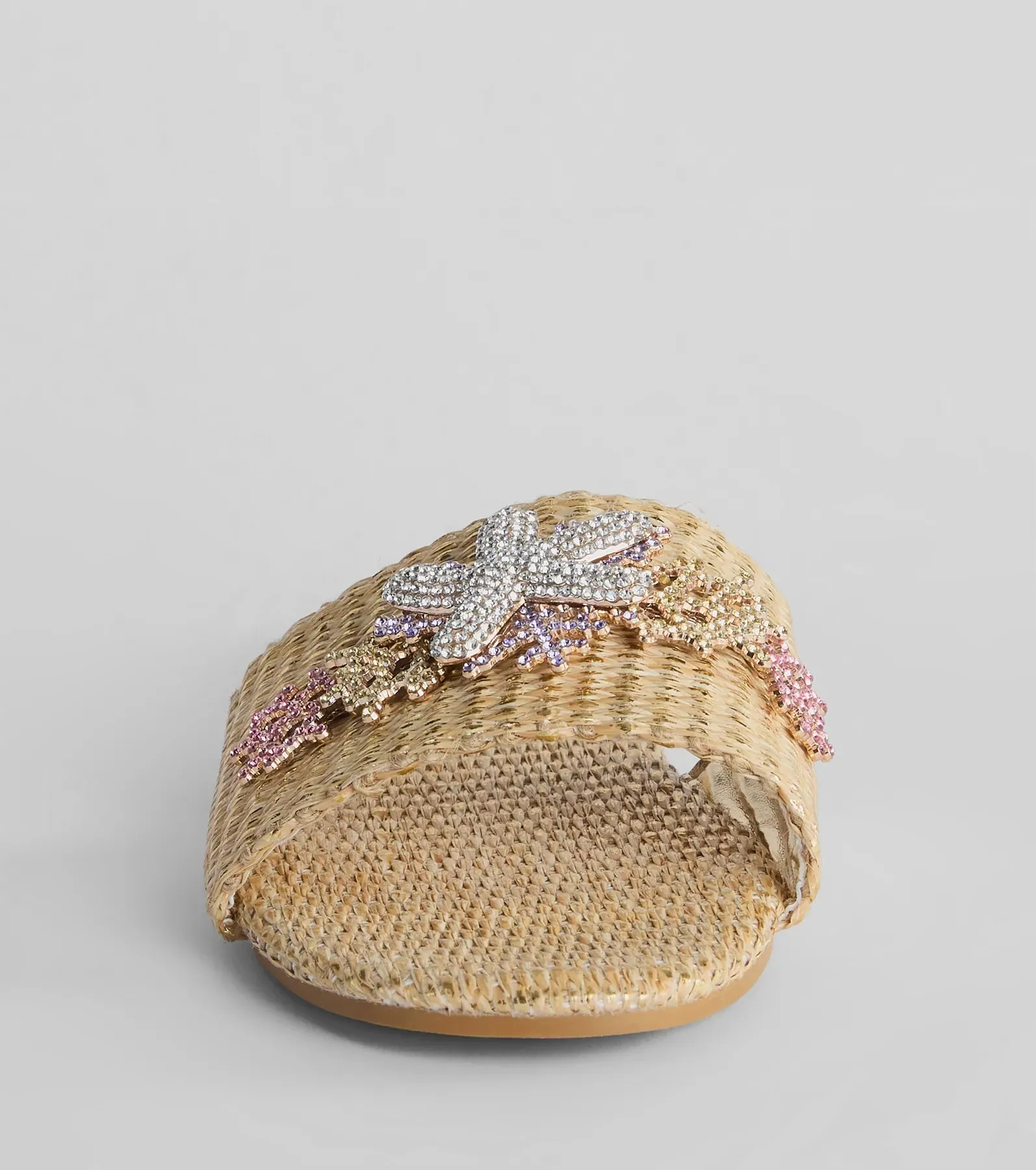 Wish On A Rhinestone Starfish Straw Flat Sandals sold by Windsor product image thumbnail 3