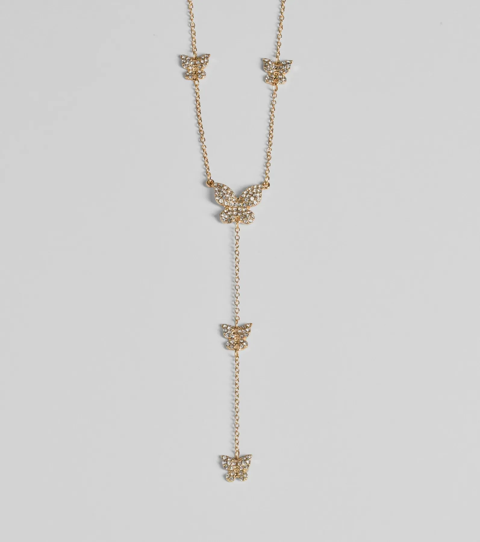 Whimsy Glamour Rhinestone Butterfly Necklace sold by Windsor product image thumbnail 2