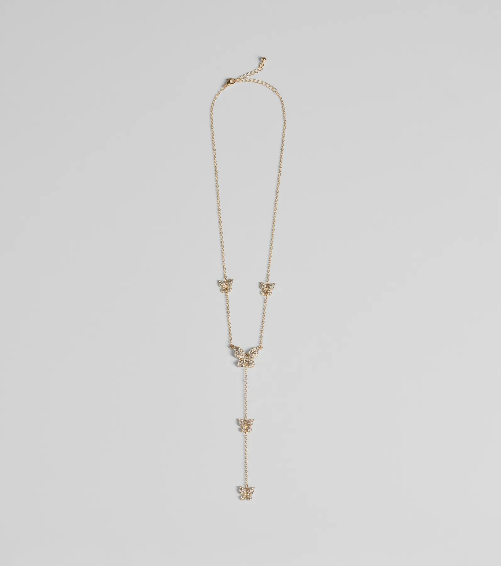 Whimsy Glamour Rhinestone Butterfly Necklace sold by Windsor