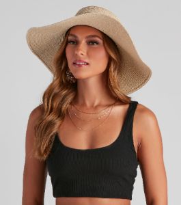 Playful Cutie Straw Floppy Hat sold by Windsor