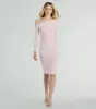 Dinner Date Off-The-Shoulder Long Sleeve Midi Dress sold by Windsor