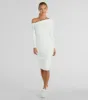 Dinner Date Off-The-Shoulder Long Sleeve Midi Dress sold by Windsor
