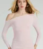 Dinner Date Off-The-Shoulder Long Sleeve Midi Dress sold by Windsor