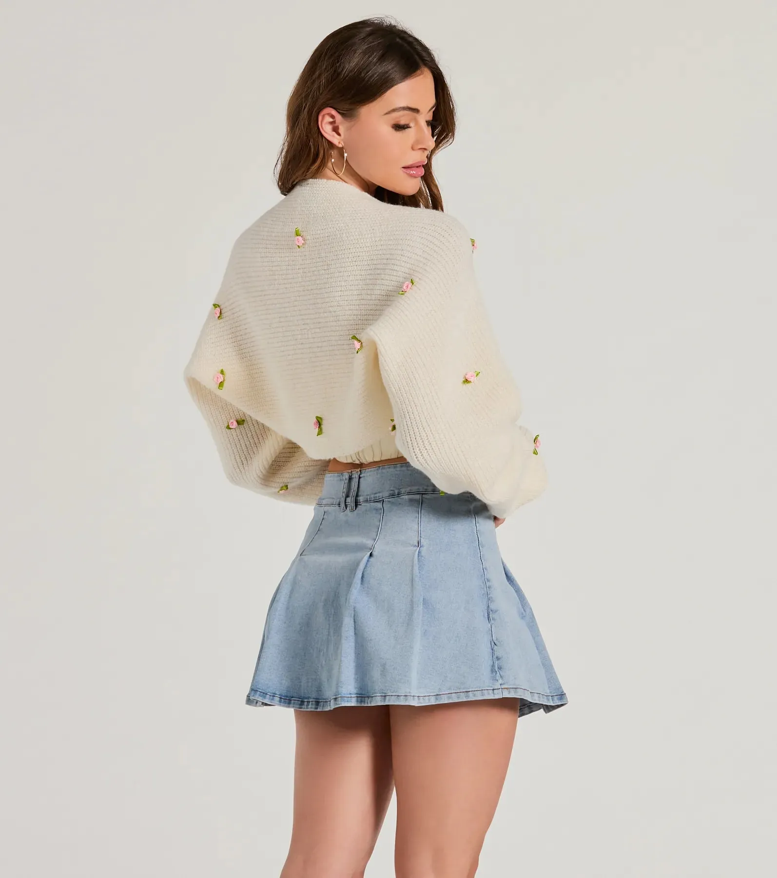 The Sweetest Floral Rosette Long Sleeve Knit Bolero sold by Windsor product image thumbnail 2