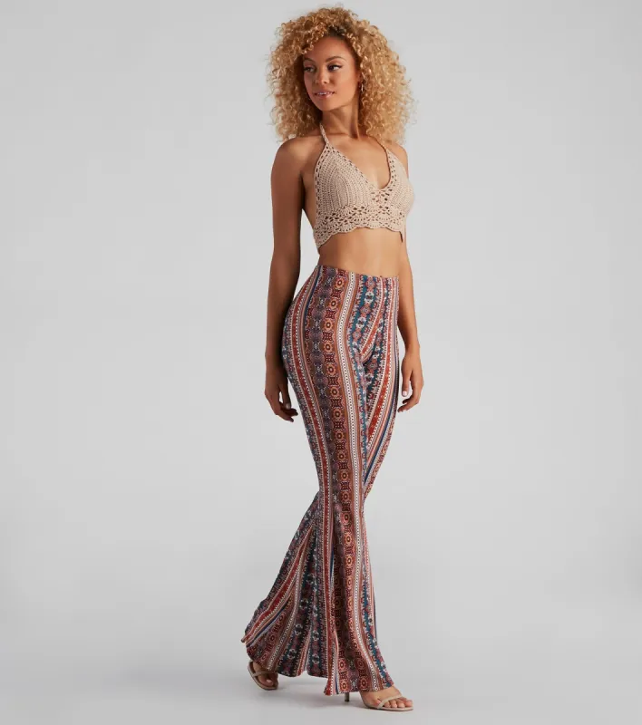 Bohemian Daze Medallion Print Flare Pants sold by Windsor