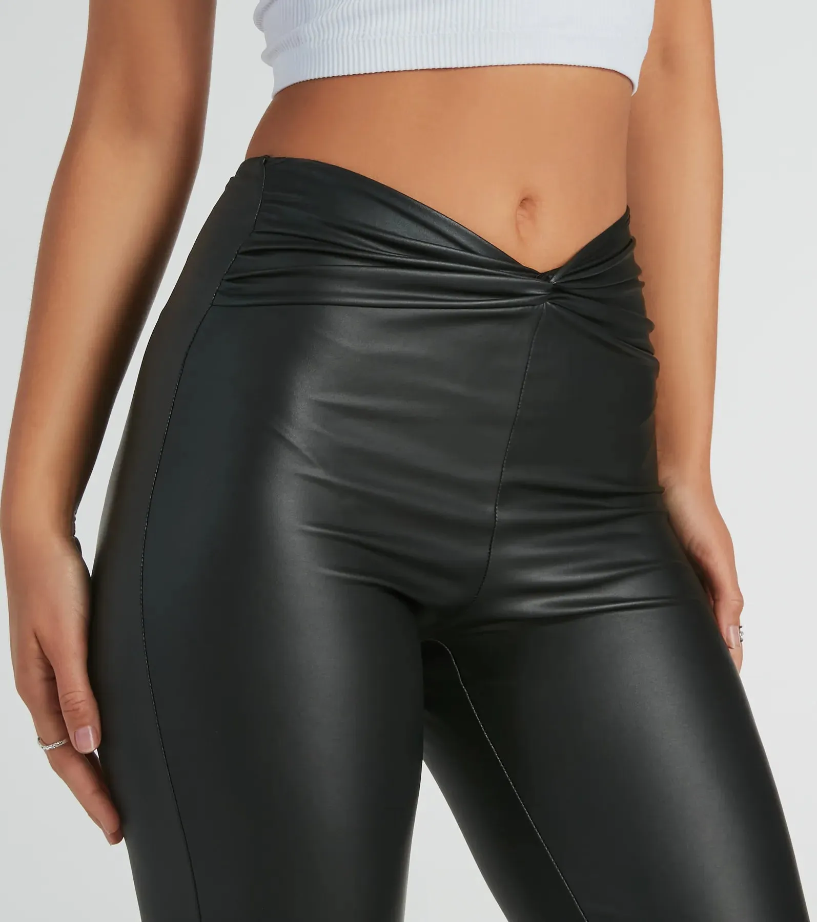 Fierce Edge Mid-Rise Flare Faux Leather Pants sold by Windsor product image thumbnail 4