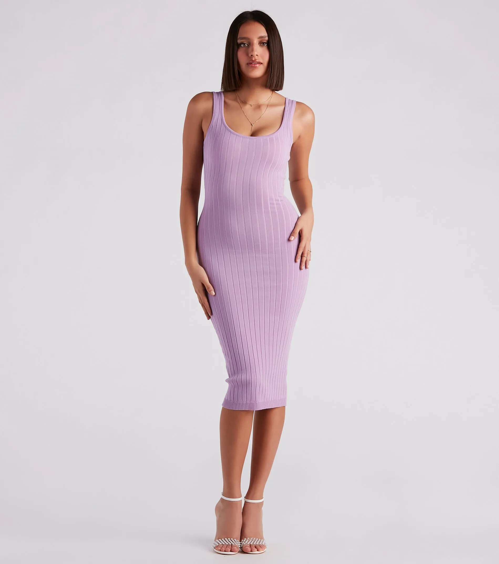 CLEARANCE - Taking the Plunge Scoop Neck Midi Dress sold by Windsor