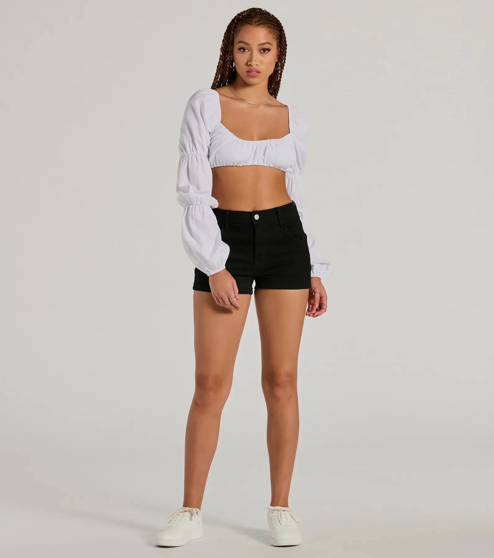 Official Cutie Tie Back Long Sleeve Crop Top sold by Windsor product image thumbnail 3