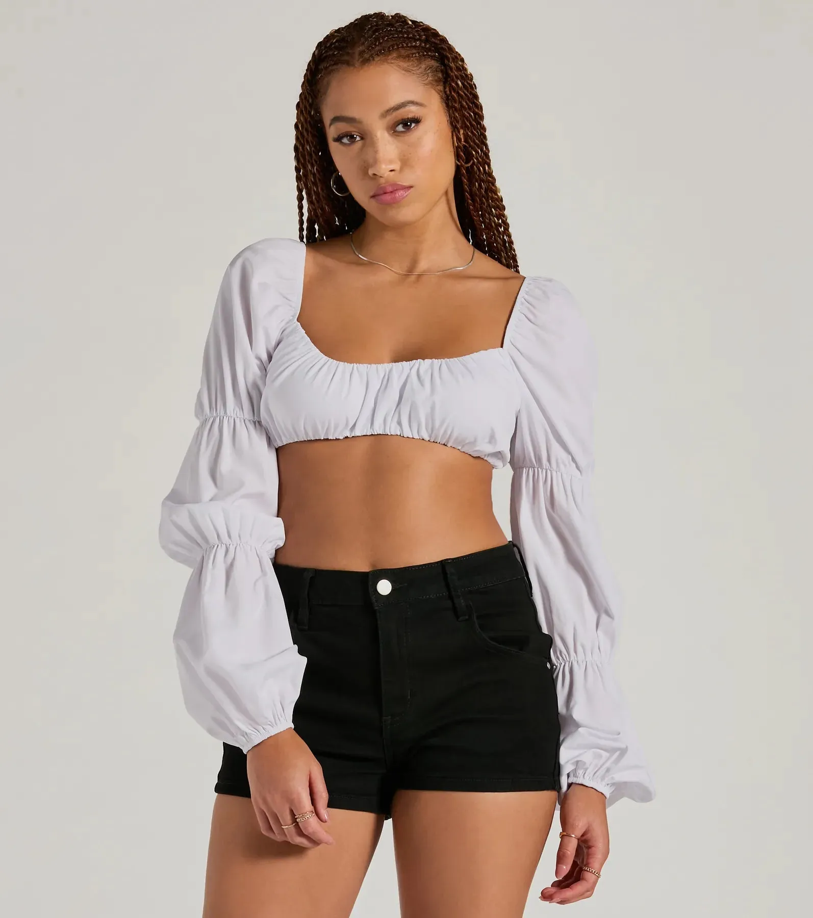 Official Cutie Tie Back Long Sleeve Crop Top sold by Windsor
