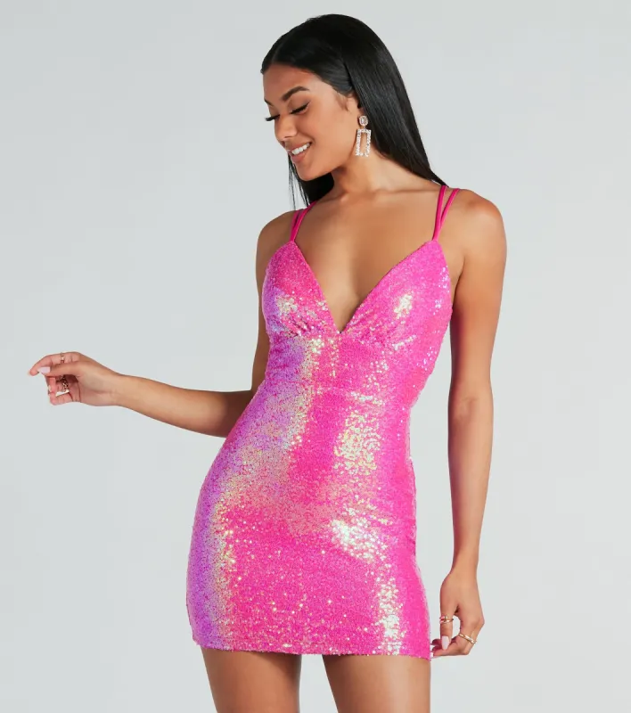 Glitzy Sheen Sequin Bodycon Mini Dress sold by Windsor