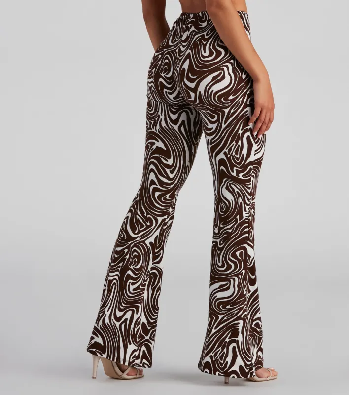 So Wild Zebra Flare Pants sold by Windsor