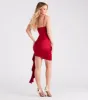Flirty Affair Ruffled Satin Bodycon Mini Dress sold by Windsor