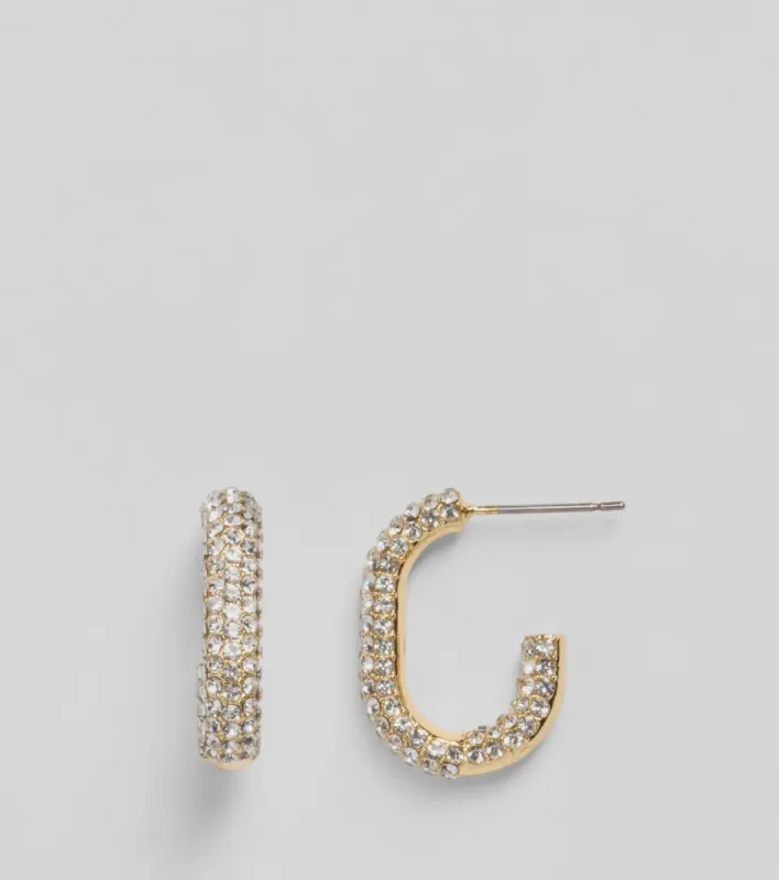 Divine Luxe Rhinestone Oval Hoop Earrings sold by Windsor
