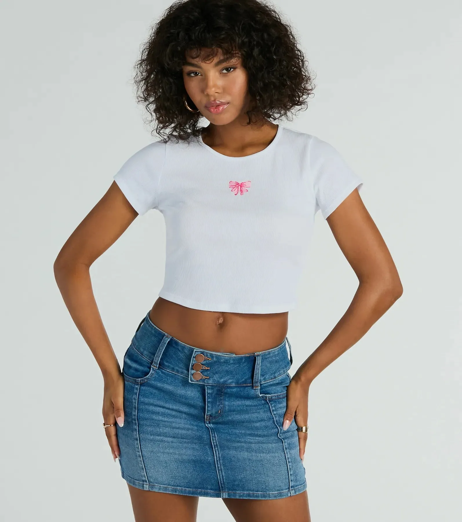 Girly Twirl Bow Short Sleeve Tee sold by Windsor