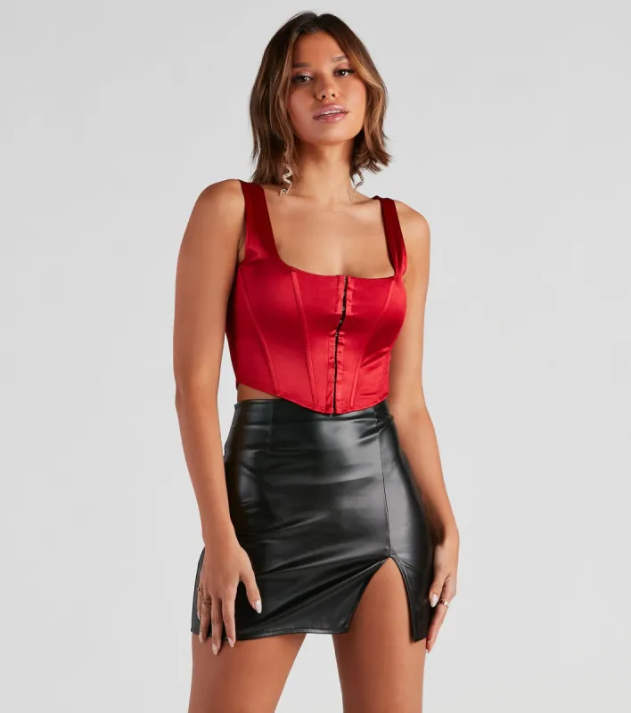 PLACEHOLDER - Spotlight On Satin Crop Bustier sold by Windsor