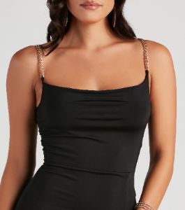 Late Night Vibes Chain Strap Midi Dress sold by Windsor