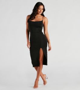 Late Night Vibes Chain Strap Midi Dress sold by Windsor