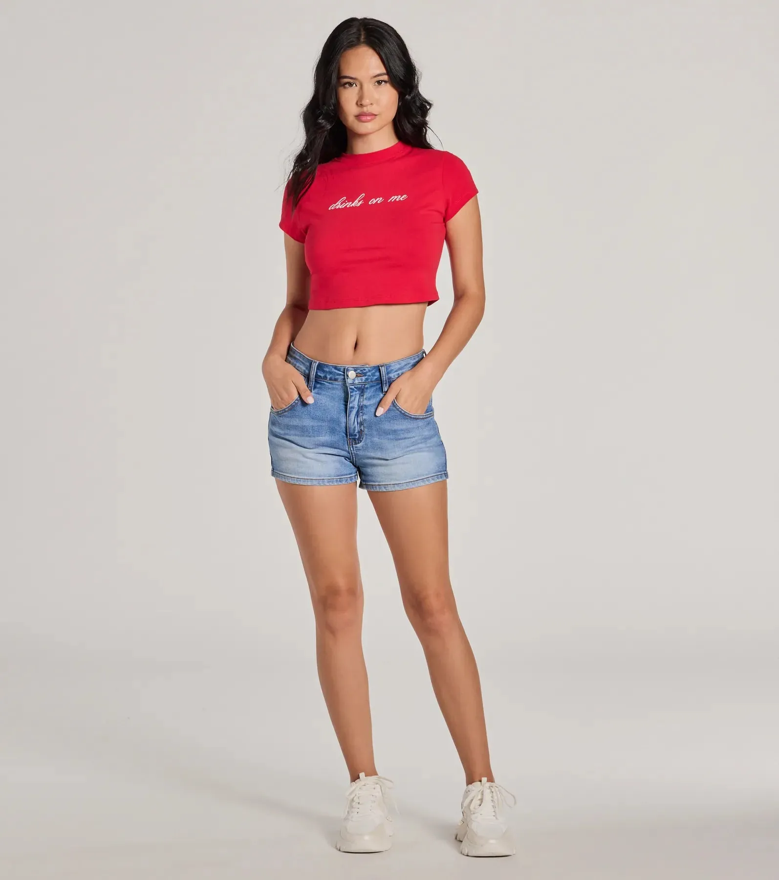 Drinks On Me Cropped Graphic Tee sold by Windsor product image thumbnail 3