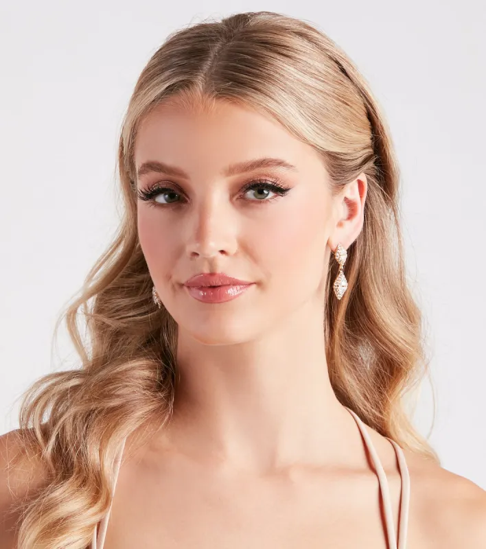 Glamorous And Dainty Cubic Zirconia Drop Earrings sold by Windsor