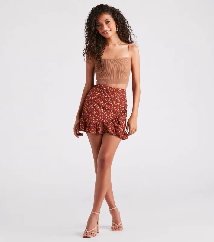 Look Your Cutest Floral Chiffon Mini Skirt sold by Windsor