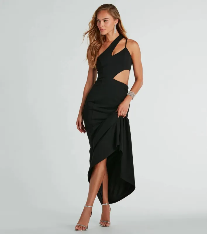 Katy V-Neck Cutout Mermaid Crepe Formal Dress sold by Windsor