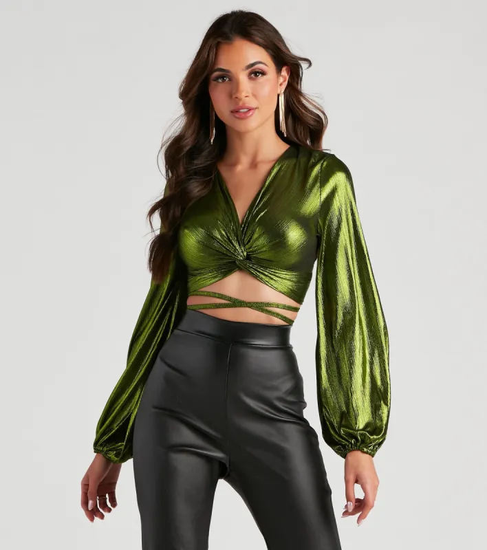 Totally Striking Twist Crop Top sold by Windsor