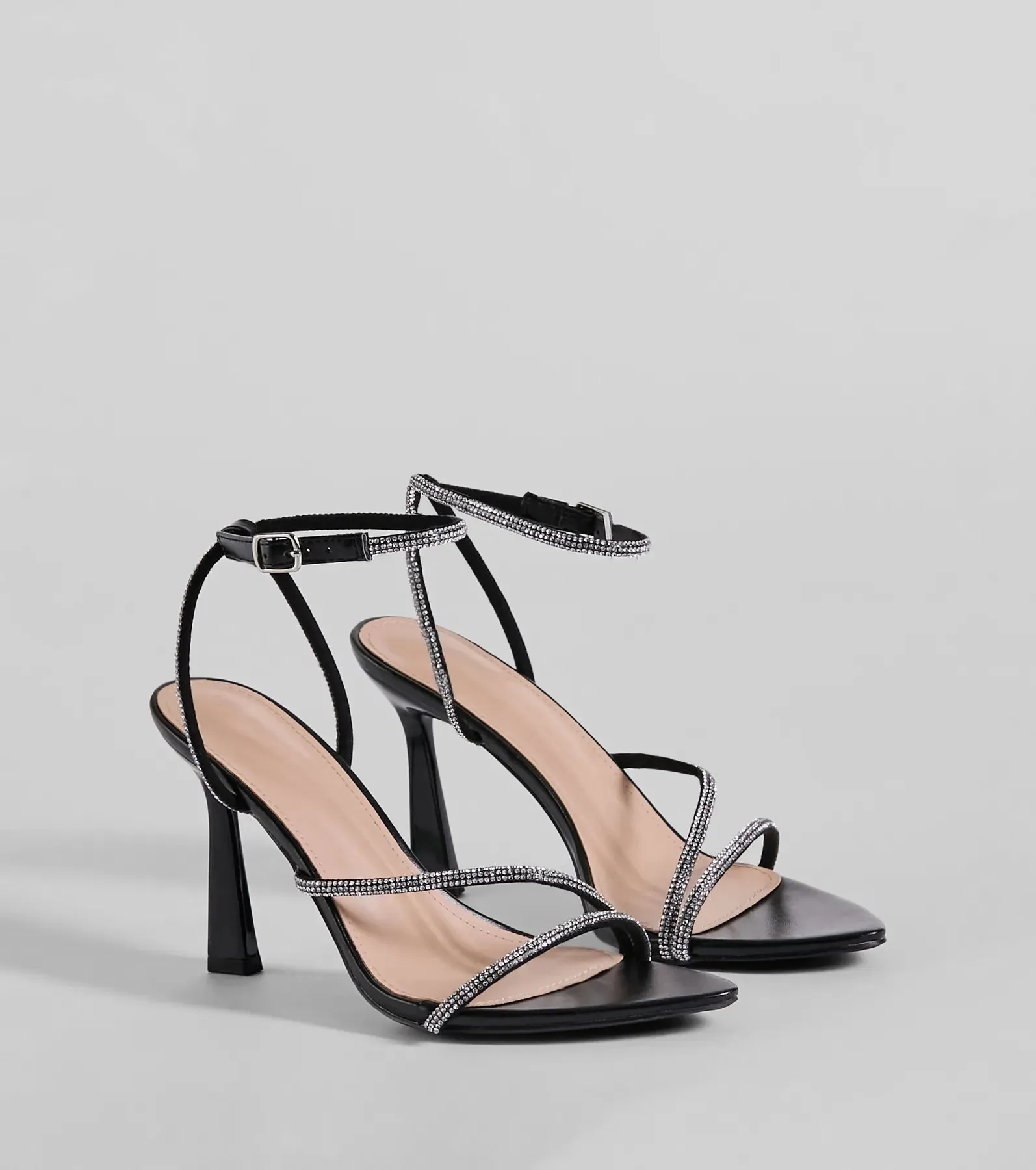 Glam Essential Pointed Toe Rhinestone Stiletto Heels sold by Windsor