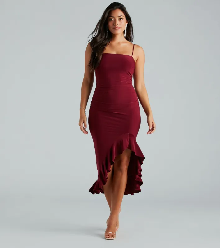 Timeless Crush Sleeveless Ruffle Midi Dress sold by Windsor