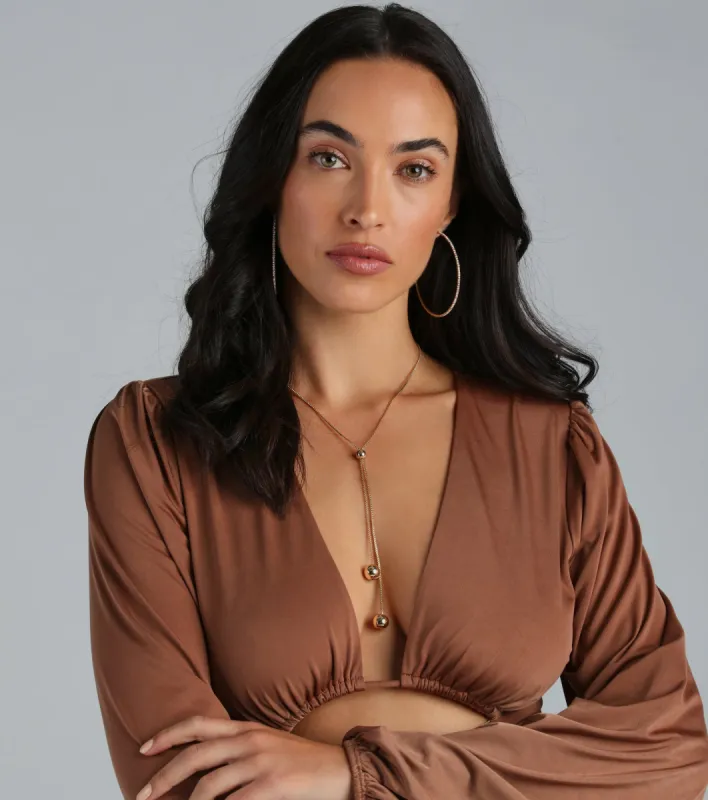 Simple Sleek Vibe Beaded Lariat Necklace sold by Windsor