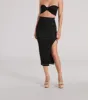 Stylish Catch High Rise Slit Midi Skirt sold by Windsor