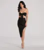 Stylish Catch High Rise Slit Midi Skirt sold by Windsor