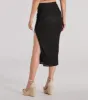 Stylish Catch High Rise Slit Midi Skirt sold by Windsor