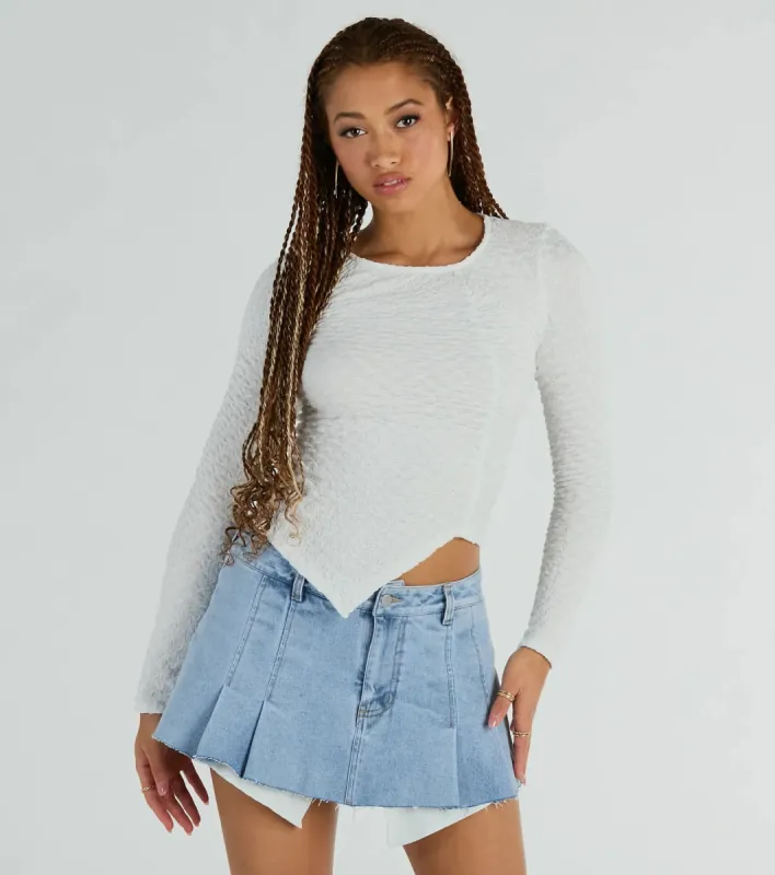 Elevated Basic Long Sleeve Textured Top sold by Windsor