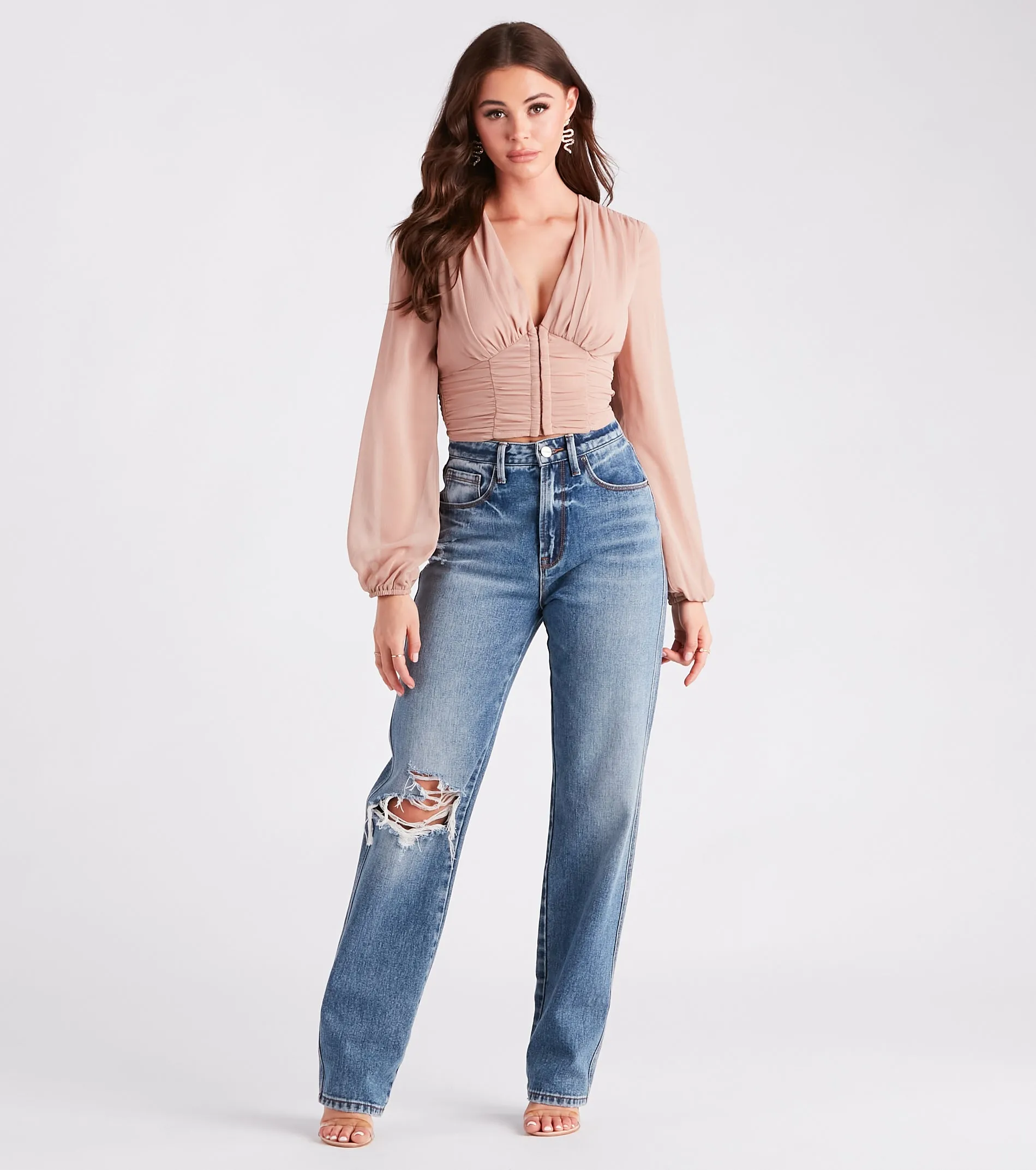 Casual And Chic Allure Cropped Blouse sold by Windsor product image thumbnail 3